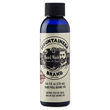 Beard Wash by Mountaineer Brand | Premium 100% Natural Beard Shampoo (Lime & Sage, 4 Ounce)
