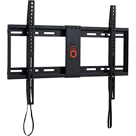 ECHOGEAR Low Profile Fixed TV Wall Mount Bracket for most 32-80 inch LED, LCD, OLED and Plasma Flat Screen TVs - Holds TV 1.25" from the Wall - EGLL1-BK