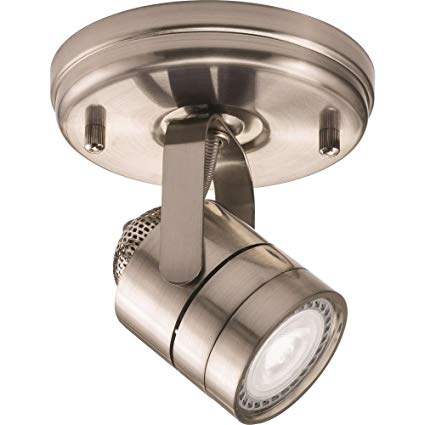 Lithonia Lighting LTKMSBK MR16GU10 LED 1R 27K BN M4 Meshback Round 1-Head LED Lamped Track Light, Brushed Nickel