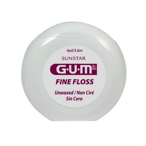 Butler GUM Unwaxed fine floss 4yd / 3.6 m Travel Tub #515 - Pack of 12