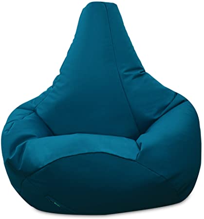 Gilda | Adult Highback Outland - Gaming Lounger Recliner Giant Beanbag Dual Zip Teflon Coated Polyester Virgin Beans Indoor & Outdoor (Water & Stain Resistant) 92cm Base X 80cm Back Support (Aqua)