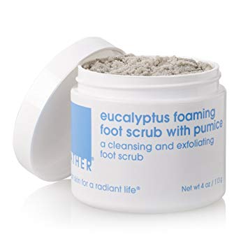 LATHER Eucalyptus Foaming Foot Scrub with Pumice 4 oz - a clean rinsing, foaming foot scrub developed specially for the feet