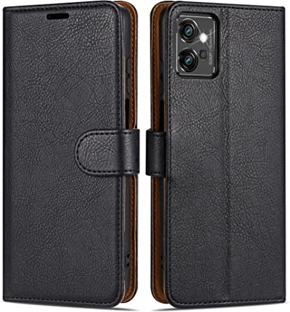 Case Collection for Motorola Moto G32 Phone Premium Leather Folio Cover, Magnetic Closure Protective Book Design Wallet Flip with [Card Slots] and [Kickstand] for Motorola Moto G32 Case Black