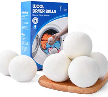 Titanmall Wool Dryer Balls 6-Pack XL Eco Dryer Balls Premium Reusable Dryer Balls