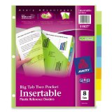 Avery  Big Tab Two-Pocket Insertable Plastic Dividers 8-Tabs 1 Set  11907