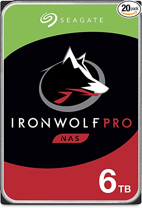 Seagate IronWolf Pro 6TB Enterprise NAS Internal HDD Hard Drive – CMR 3.5 Inch SATA 6Gb/s 7200 RPM 256MB Cache for RAID Network Attached Storage, Rescue Services (ST6000NT001)