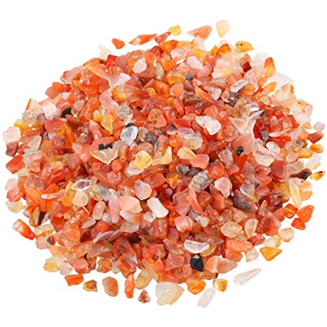 rockcloud 1 lb Carnelian Small Tumbled Chips Crushed Stone Healing Reiki Crystal Jewelry Making Home Decoration