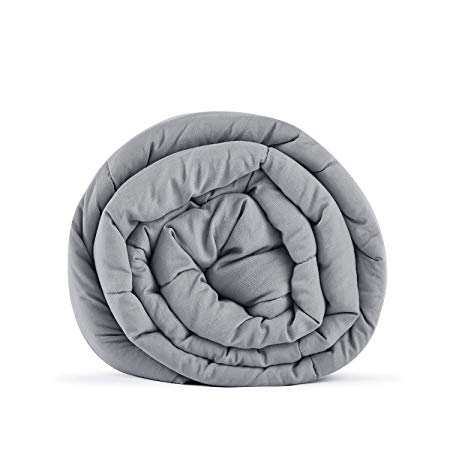 RelaxBlanket Premium Cotton Adult Weighted Heavy Blanket | 60''x80'',22lb | Enjoy Natural Deep Sleep | Light Grey