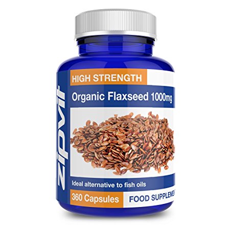 Flaxseed Oil Capsules 1000mg | 360 Softgels | Highest Strength & Purity | Organic | FULL YEARS SUPPLY