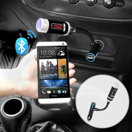 FM Transmitter, iKross Multifunction A2DP Bluetooth Car Radio FM Transmitter with Handsfree - Black