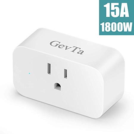 GevTa Smart Plug,Wifi Switch Outlet Compatible with Alexa,15A&1800W,ETL&FCC Certified