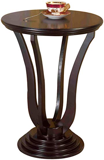 Frenchi Home Furnishing Round End Table, Espresso