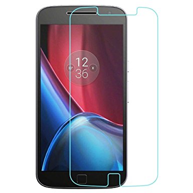 Yihailu Moto G4 Plus Tempered Glass Screen Protector HD Clarity 9H Hardness 2.5D Arc Motorola G Plus 4th Generation XT1644 Toughened Film- Retail Package