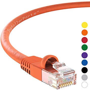 InstallerParts Ethernet Cable CAT6 Cable UTP Booted 12 FT - Orange - Professional Series - 10Gigabit/Sec Network/High Speed Internet Cable, 550MHZ