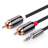Ugreen 35mm to 2RCA Audio Auxiliary Stereo Y Splitter Cable Male to Male Gold Plated 10ft3m
