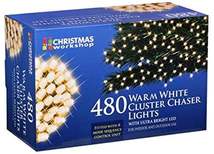 Christmas Workshop 480 LED Warm White Chaser Cluster lights, Indoor and Outdoor ~ Christmas, Weddings & Gardens ~ 8 Functions ~ 71730