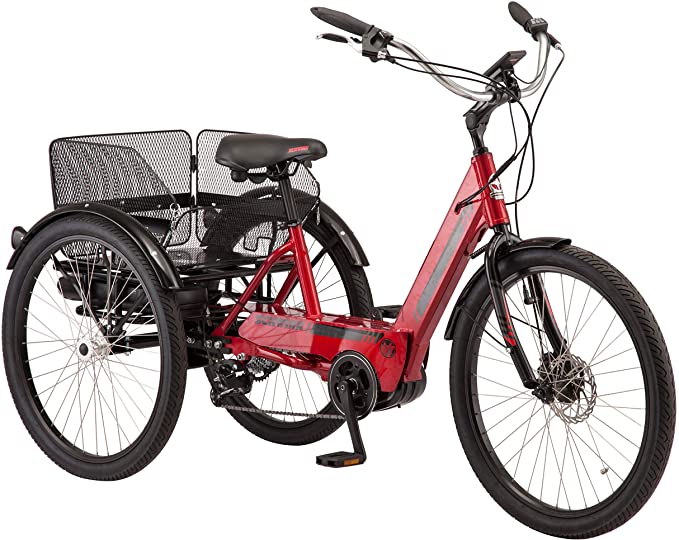 Schwinn Meridian Adult Trike, Three Wheel Cruiser Bike, Multiple Speeds, 26-Inch Wheels, Cargo Basket, Multiple Colors