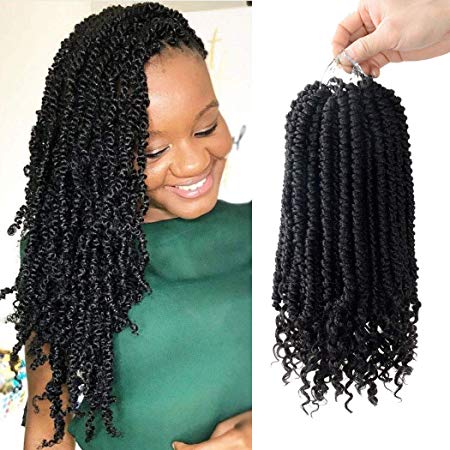 6 Pack Senegalese Spring Twist Crochet Hair Curl End Bomb Twist Crochet Hair 12 Inch Synthetic Hair Extensions Fluffy Spring Twist Crochet Braids
