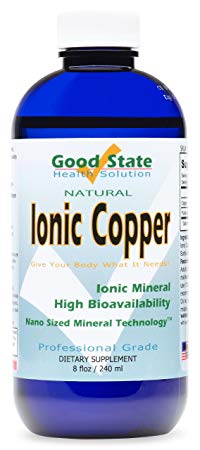 Good State | Ionic Copper | Natural | Nano Sized Mineral Technology | Professional Grade | Supports Healthy Hair & Skin | 96 Servings at 2 mg | 8 Fl oz Bottle