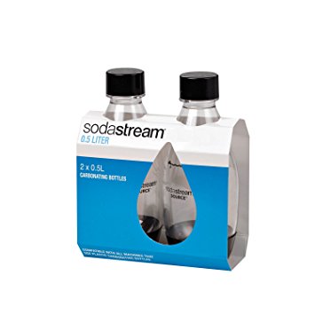 SodaStream Source Carbonating Bottles (Twin Pack), .5 L, Black