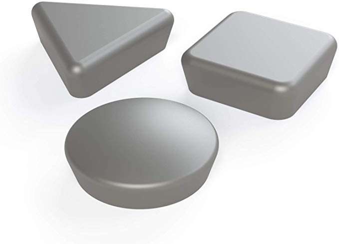 GlasMag Geometric Magnets Hold 20 Papers on Glassboards and 35 on Whiteboards. (Grey)