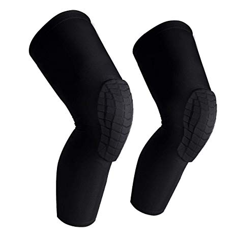 O-Best [Upgrade Version Basketball Knee Pads, Compression Kids Adult EVA Pads Crashproof Volleyball Long Leg Knee Sleeves Protector Gear