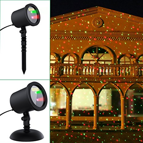 UP UPKJ Christmas Laser Light,Red and Green Laser Light Landscape Projector for Holiday, Holloween and Christmas decorations