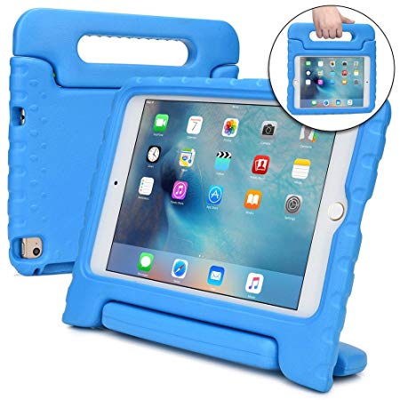 Cooper Dynamo Shock Proof Kids case Compatible with iPad Mini 4 | Heavy Duty Kidproof Cover for Kids | Girls, Boys, School | Kid Friendly Handle & Stand, Screen Protector | Apple A1538 A1550 (Blue)