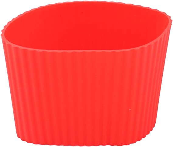 uxcell Silicone Nonslip Glass Bottle Mug Cup Sleeve Protector Cover Red