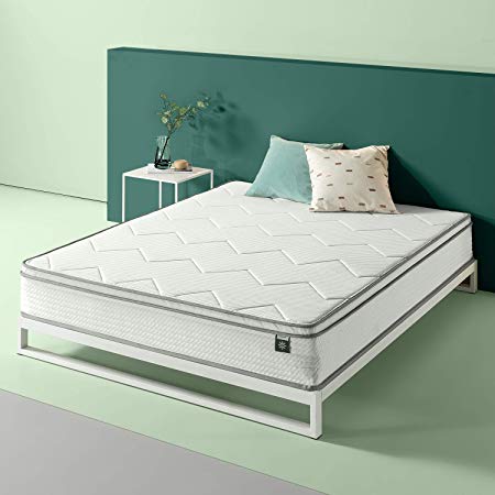 Zinus 10in Charcoal Euro Top Bonnel Spring Mattress, Full