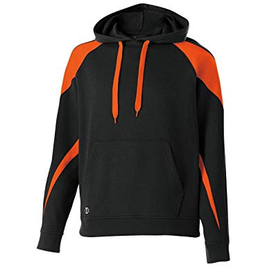 Holloway Unisex Prospect Athletic Fleece Hooded Sweatshirt-Black/Orange