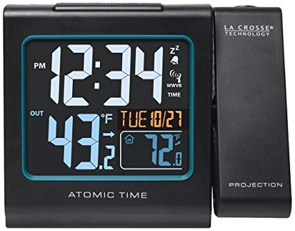 La Crosse Technology  616-146 Color Projection Alarm Clock with Outdoor temperature & Charging USB port