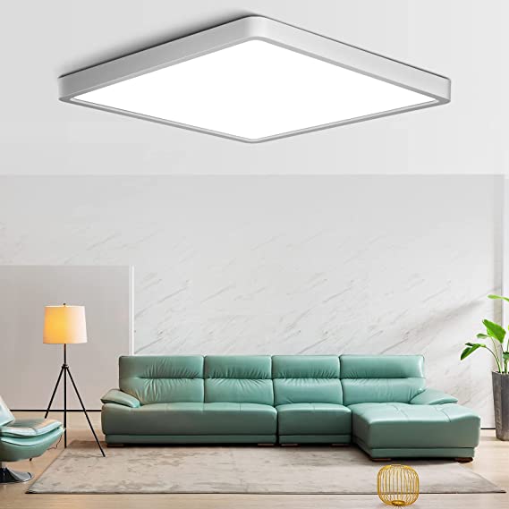 12Inch 24W Square LED Ceiling Light Fixtures Flush Mount, 5000K Daylight White LED Ceiling Lamp, Surface Mount Modern Ceiling Lights, Slim Flat Panel Lighting for Bedroom, Kitchen, Bathroom Etc.