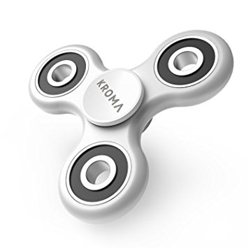Kroma Anti-Anxiety Fidget Spinner for Relief from ADHD, Anxiety, and Boredom, for Kids & Adults (White)