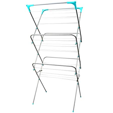 3 Tier Clothes Towel Airer Laundry Dryer Concertina Indoor Outdoor Patio Horse