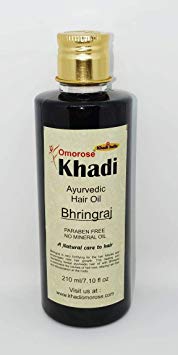 KHADI Omorose Bhringraj Ayurvedic Hair Oil, 210ml(without Mineral Oil)