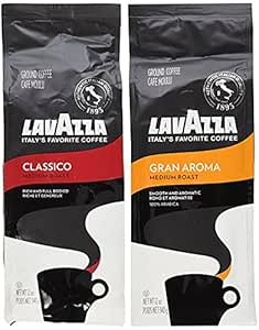 Lavazza Ground Coffee GRAN AROMA   CLASSICO MEDIUM ROASTS, 12 Oz (PACK OF 2 BAGS)