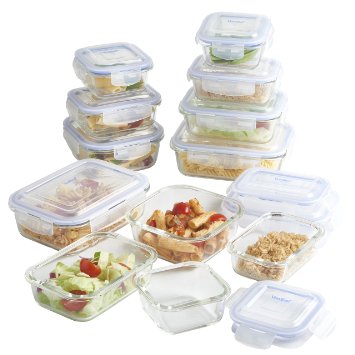 VonShef 12-Piece Glass Container Food Storage Set