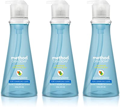 Method Naturally Derived Dish Soap Pump, Sea Minerals, 18 Fl Oz (Pack of 3)