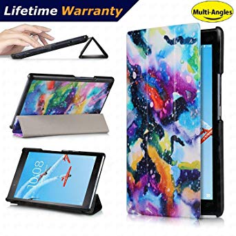 Lenovo Tab 4 8 Case(2017 Release) - DHZ Multi-Viewing Ultra Lightweight Smart Cover Slim Tri-fold Stand Folio Leather Case for Lenovo Tab4 8 inch tablet(2017 version Only),Colorful Starry Sky