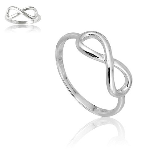 Beaux Bijoux Sterling Silver Infinity Figure 8 Ring. Available in Sizes 4-4.5 - 5-5.5 - 6-6.5 - 7-7.5 - 8-8.5 - 9-9.5 - 10