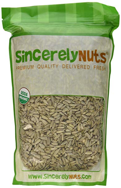 Sincerely Nuts Organic Sunflower Seed Kernels Raw (No Shell) (2lb bag) | Nutritious Antioxidant Rich Superfood Snack | Source of Protein, Fiber, Essential Vitamins & Minerals | Vegan and Gluten Free