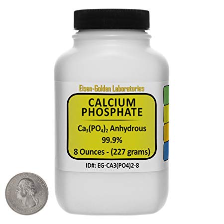 Calcium Phosphate [Ca3(PO4)2] 99.9% ACS Grade Powder 8 Oz in a Space-Saver Bottle USA