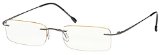 GAMMA RAY FLEXLITE Ultra Light Flexible Rimless Computer Reading Glasses Anti Blue Ray Anti Glare and Scratch Resistant Lens Optional 100 to 300 Power