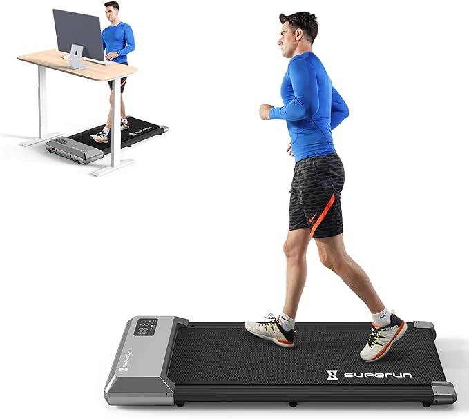 Walking Pad, SupeRun Treadmills for Home/Office 2 in 1 Under Desk Treadmill, Walking Treadmill with Remote Control, Smart Desk Treadmill for Walking Jogging, LED Display, Low Noise