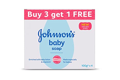 Johnson's Baby Soap For Bath Combo Offer Pack, 100g (Buy 3 Get 1 Free)