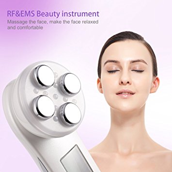 U-Kiss 5 in 1 RF Radio Frequency & EMS Electric Muscle Stiulation Beauty Instrument Sonic Skin Facial Cleaning Brush