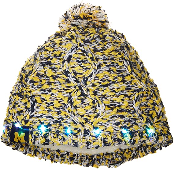 FOCO WomensChunky Light Up Beanie FOCO NCAA Michigan WomensCHUNKY LIGHT UP BEANIE