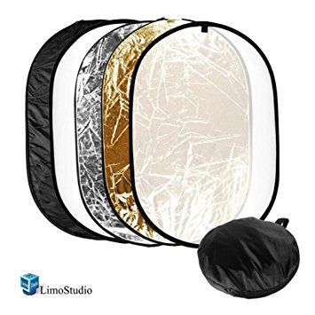LimoStudio 24"x36" Photo Video Studio Multi Collapsible Disc Lighting Reflector 5-in-1, AGG1266