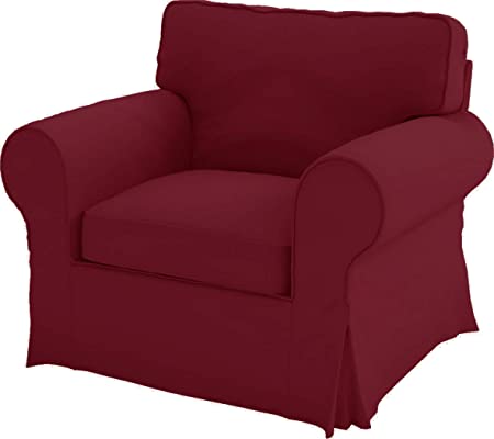 The Heavy Cotton Ektorp Chair Cover Replacement is Made Compatible for Ektorp Armchair Cover, A One Seat Sofa Slipcover Replacement (Red)